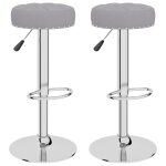 Vidaxl tabourets de bar 2 pcs gris tissu Vidaxl tabourets de bar 2 pcs gris tissu