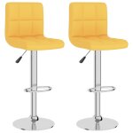 Vidaxl tabourets de bar 2 pcs jaune moutarde tissu Vidaxl tabourets de bar 2 pcs jaune moutarde tissu