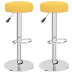 Vidaxl tabourets de bar 2 pcs jaune moutarde tissu Vidaxl tabourets de bar 2 pcs jaune moutarde tissu
