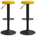 Vidaxl tabourets de bar 2 pcs jaune moutarde velours