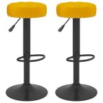 Vidaxl tabourets de bar 2 pcs jaune moutarde velours Vidaxl tabourets de bar 2 pcs jaune moutarde velours