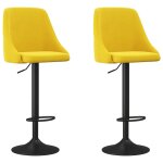 Vidaxl tabourets de bar 2 pcs jaune moutarde velours