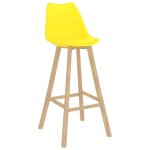 Vidaxl tabourets de bar 2 pcs jaune pp et bois de hêtre massif Vidaxl tabourets de bar 2 pcs jaune pp et bois de hêtre massif