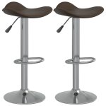 Vidaxl tabourets de bar 2 pcs marron acier chrom et cuir artificiel