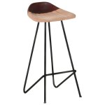 Vidaxl tabourets de bar 2 pcs marron cuir véritable Vidaxl tabourets de bar 2 pcs marron cuir véritable