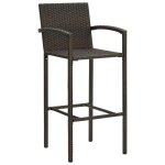 Vidaxl tabourets de bar 2 pcs marron r�sine tress�e