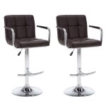 Vidaxl tabourets de bar 2 pcs marron similicuir Vidaxl tabourets de bar 2 pcs marron similicuir