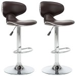 Vidaxl tabourets de bar 2 pcs marron similicuir Vidaxl tabourets de bar 2 pcs marron similicuir
