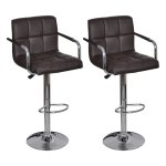 Vidaxl tabourets de bar 2 pcs marron similicuir Vidaxl tabourets de bar 2 pcs marron similicuir