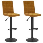 Vidaxl tabourets de bar 2 pcs marron velours Vidaxl tabourets de bar 2 pcs marron velours
