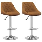 Vidaxl tabourets de bar 2 pcs marron velours Vidaxl tabourets de bar 2 pcs marron velours