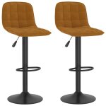 Vidaxl tabourets de bar 2 pcs marron velours Vidaxl tabourets de bar 2 pcs marron velours