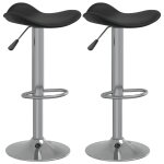 Vidaxl tabourets de bar 2 pcs noir acier chrom et cuir artificiel