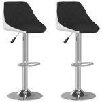Vidaxl tabourets de bar 2 pcs noir et blanc similicuir