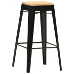 Vidaxl tabourets de bar 2 pcs noir bois de manguier massif Vidaxl tabourets de bar 2 pcs noir bois de manguier massif