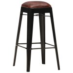 Vidaxl tabourets de bar 2 pcs noir cuir vritable