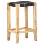 Vidaxl tabourets de bar 2 pcs noir cuir vritable 75 cm