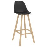 Vidaxl tabourets de bar 2 pcs noir pp et bois de hêtre massif Vidaxl tabourets de bar 2 pcs noir pp et bois de hêtre massif