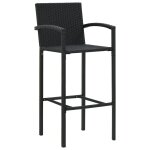 Vidaxl tabourets de bar 2 pcs noir résine tressée Vidaxl tabourets de bar 2 pcs noir résine tressée