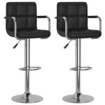 Vidaxl tabourets de bar 2 pcs noir similicuir Vidaxl tabourets de bar 2 pcs noir similicuir