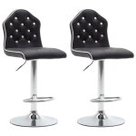 Vidaxl tabourets de bar 2 pcs noir similicuir