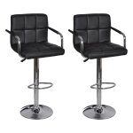 Vidaxl tabourets de bar 2 pcs noir similicuir
