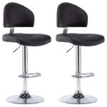 Vidaxl tabourets de bar 2 pcs noir similicuir