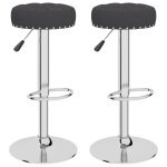 Vidaxl tabourets de bar 2 pcs noir tissu
