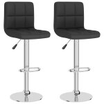 Vidaxl tabourets de bar 2 pcs noir tissu