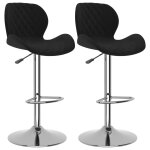 Vidaxl tabourets de bar 2 pcs noir velours