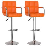 Vidaxl tabourets de bar 2 pcs orange similicuir Vidaxl tabourets de bar 2 pcs orange similicuir