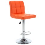 Vidaxl tabourets de bar 2 pcs orange similicuir