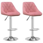 Vidaxl tabourets de bar 2 pcs rose velours Vidaxl tabourets de bar 2 pcs rose velours