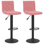 Vidaxl tabourets de bar 2 pcs rose velours