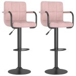Vidaxl tabourets de bar 2 pcs rose velours Vidaxl tabourets de bar 2 pcs rose velours