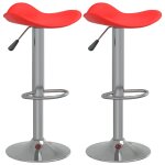Vidaxl tabourets de bar 2 pcs rouge acier chrom et cuir artificiel