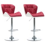 Vidaxl tabourets de bar 2 pcs rouge bordeaux similicuir Vidaxl tabourets de bar 2 pcs rouge bordeaux similicuir