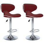 Vidaxl tabourets de bar 2 pcs rouge bordeaux similicuir Vidaxl tabourets de bar 2 pcs rouge bordeaux similicuir