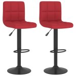 Vidaxl tabourets de bar 2 pcs rouge bordeaux tissu Vidaxl tabourets de bar 2 pcs rouge bordeaux tissu