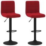 Vidaxl tabourets de bar 2 pcs rouge bordeaux velours