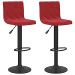 Vidaxl tabourets de bar 2 pcs rouge bordeaux velours Vidaxl tabourets de bar 2 pcs rouge bordeaux velours