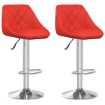 Vidaxl tabourets de bar 2 pcs rouge similicuir Vidaxl tabourets de bar 2 pcs rouge similicuir