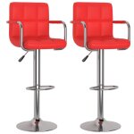 Vidaxl tabourets de bar 2 pcs rouge similicuir Vidaxl tabourets de bar 2 pcs rouge similicuir