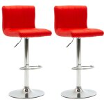 Vidaxl tabourets de bar 2 pcs rouge similicuir Vidaxl tabourets de bar 2 pcs rouge similicuir
