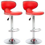 Vidaxl tabourets de bar 2 pcs rouge similicuir