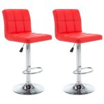 Vidaxl tabourets de bar 2 pcs rouge similicuir Vidaxl tabourets de bar 2 pcs rouge similicuir