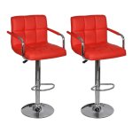 Vidaxl tabourets de bar 2 pcs rouge similicuir Vidaxl tabourets de bar 2 pcs rouge similicuir