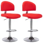 Vidaxl tabourets de bar 2 pcs rouge similicuir Vidaxl tabourets de bar 2 pcs rouge similicuir