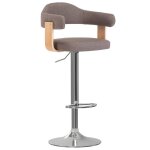 Vidaxl tabourets de bar 2 pcs taupe bois courb et tissu