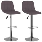 Vidaxl tabourets de bar 2 pcs taupe tissu